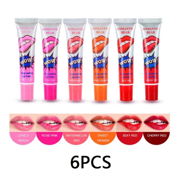 Kit 6 pçs Batom Líquido, à prova d água longa duração gloss lint máscara maquiagem fosco lipgloss - Image 6