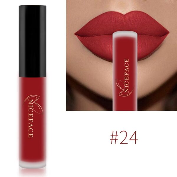 Batom Líquido-Niceface Matte Nude Impermeável, Brilho Labial, Hidratante, Lipgloss de Longa Duração, Labial, 34 Cores - Image 24