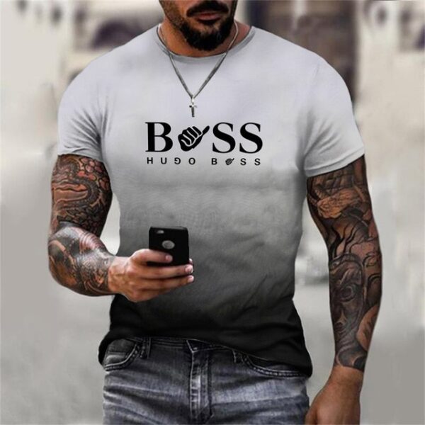 Camiseta solta de manga curta masculina, com decote O, estampada em 3D, respirável, casual, série juvenil, moda, verão - Image 17