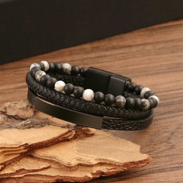 Pulseira de Couro Multicamada Trançada para Homens, Joia Frisada Olho de Tigre, Moda Clássica, Presente de Festa, Alta Qualidade, 19 cm, 21 cm, 23cm - Image 25