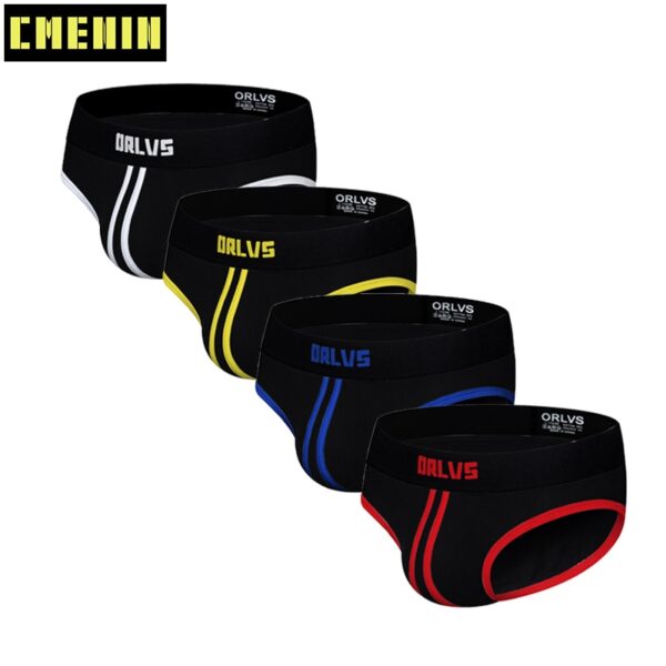 Kit Cueca algodão 4 pçs homens, gay, respirável, sólida confortável or168 - Image 12