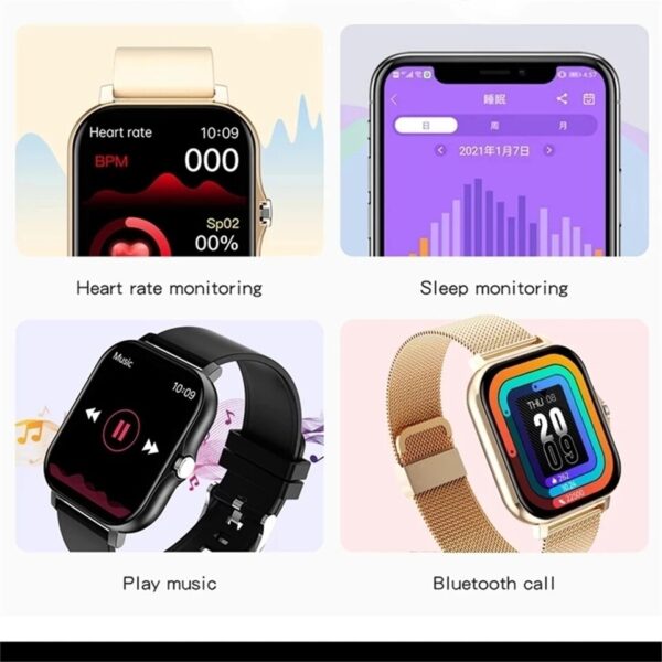 Relógio Inteligente elegante Bluetooth chamada de resposta, masculino/feminino, dial digital smartwatch pulseira freqüência cardíaca oxigênio no sangue rastreador de fitness novo - Image 5