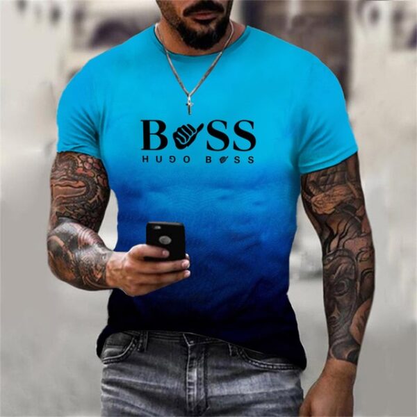Camiseta solta de manga curta masculina, com decote O, estampada em 3D, respirável, casual, série juvenil, moda, verão - Image 10