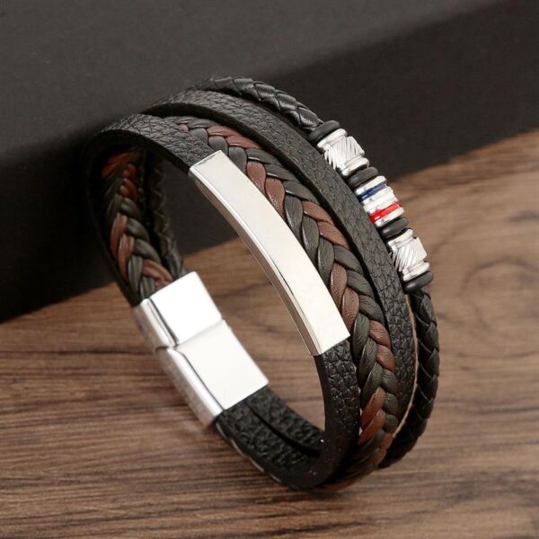 Pulseira de Couro Multicamada Trançada para Homens, Joia Frisada Olho de Tigre, Moda Clássica, Presente de Festa, Alta Qualidade, 19 cm, 21 cm, 23cm - Image 20