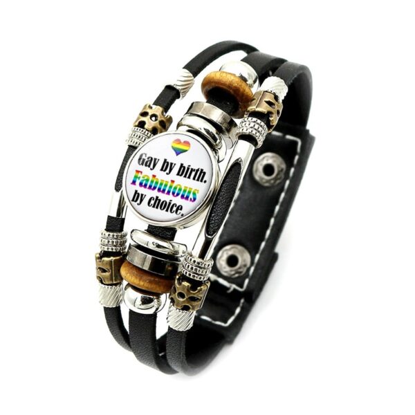 Pulseira LGBTQ orgulho arco-íris, bissexual pansexual snap botão, gay, amizade, lésbica, couro unissex - Image 18