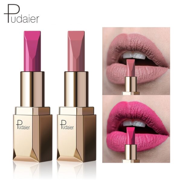 Batom Fosco Veludo Pudaier, Maquilhagem Lábios, Impermeável, Bastão Labial Macio, Tint Lip Balm, Kiss-Proof, Nu