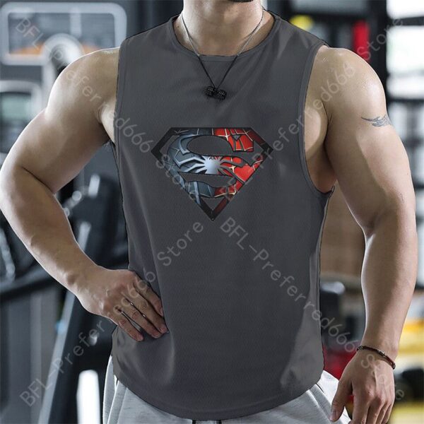 Camiseta regata de ginástica masculina, respirável, camiseta sem mangas, secagem rápida, colete running, treino, roupas de verão - Image 28