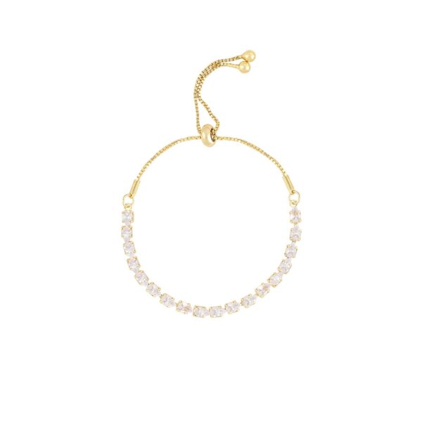 Pulseira ajustável de zircão brilhante feminina, joias banhadas a ouro 14k, coreana, atmosfera simples, luxo - Image 3