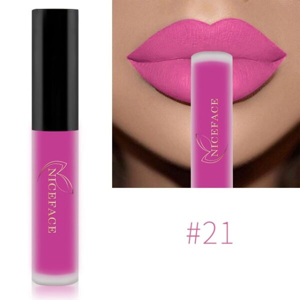 Batom Líquido-Niceface Matte Nude Impermeável, Brilho Labial, Hidratante, Lipgloss de Longa Duração, Labial, 34 Cores - Image 18