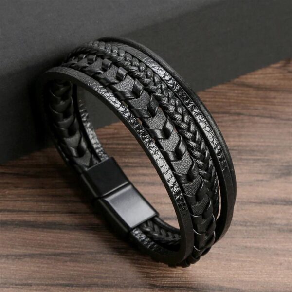 Pulseira de Couro Multicamada Trançada para Homens, Joia Frisada Olho de Tigre, Moda Clássica, Presente de Festa, Alta Qualidade, 19 cm, 21 cm, 23cm - Image 14