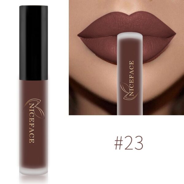 Batom Líquido-Niceface Matte Nude Impermeável, Brilho Labial, Hidratante, Lipgloss de Longa Duração, Labial, 34 Cores - Image 7