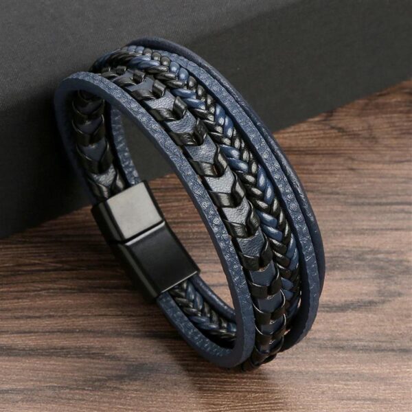Pulseira de Couro Multicamada Trançada para Homens, Joia Frisada Olho de Tigre, Moda Clássica, Presente de Festa, Alta Qualidade, 19 cm, 21 cm, 23cm - Image 32