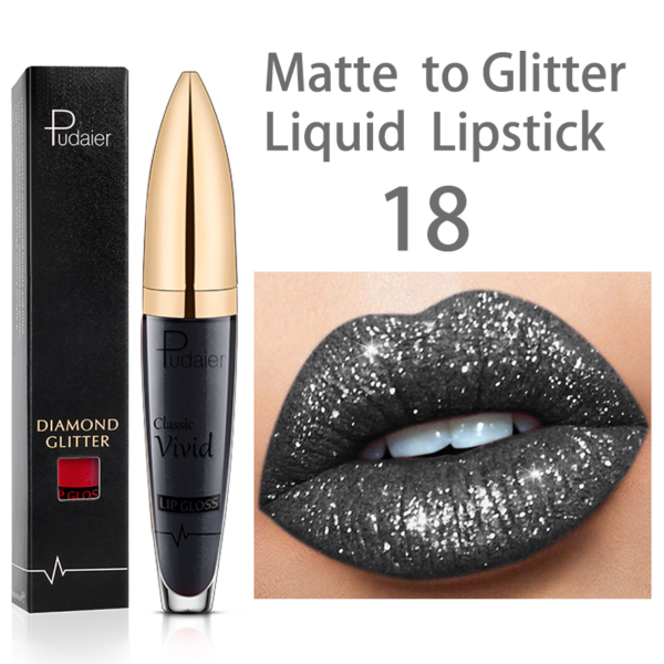 Batom Diamante brilho perolado brilho labial à prova waterproof água de longa duração fosco brilho - Image 21