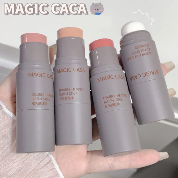 Batom duplo Blush Stick, Multi-Purpose, Duráveis, Brilhante Lábios, Bálsamo Bochecha, Esponja Facial, Coreano - Image 14