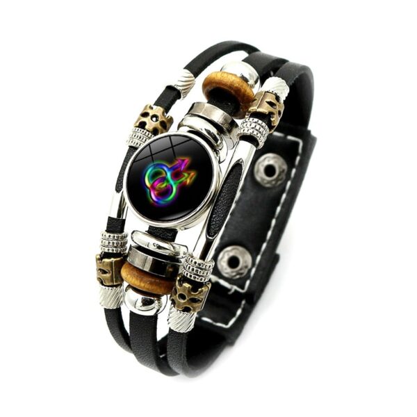 Pulseira LGBTQ orgulho arco-íris, bissexual pansexual snap botão, gay, amizade, lésbica, couro unissex - Image 13