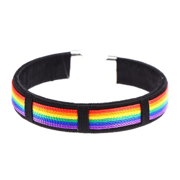 Pulseiras LGBT Gay Pride Rainbow, Lésbicas, Gays, Bissexuais, Transgêneros, Punho Aberto - Image 5