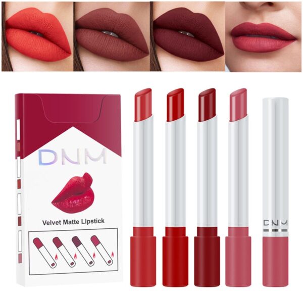 Batom impermeável Matte Long Lasting, Set, Cosméticos Lip Tint, Lip Gloss Pomada, 4 cores - Image 4
