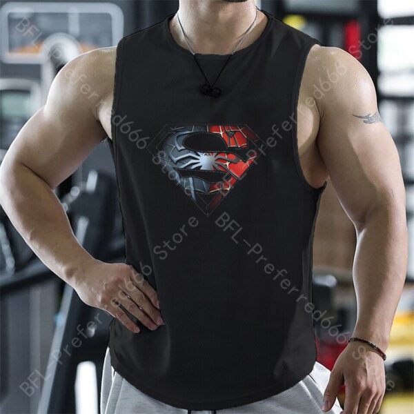 Camiseta regata de ginástica masculina, respirável, camiseta sem mangas, secagem rápida, colete running, treino, roupas de verão - Image 24