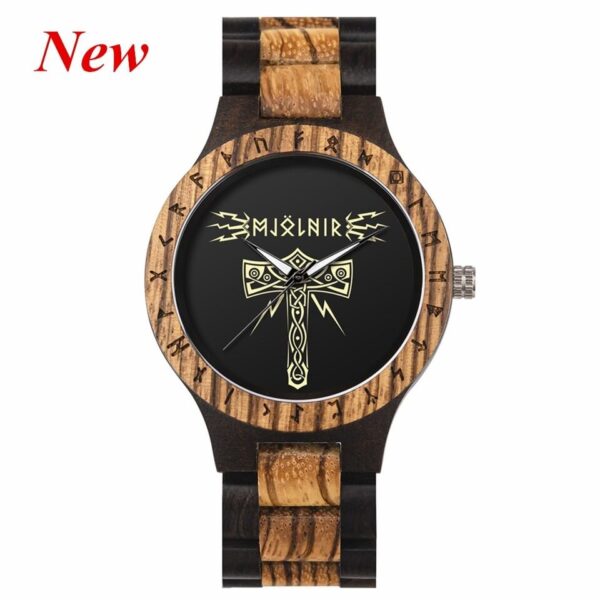 Relógios de quartzo BOBO PARS com pulseira de madeira para homens, viking, odin, runa, cultural, totem dail - Image 13