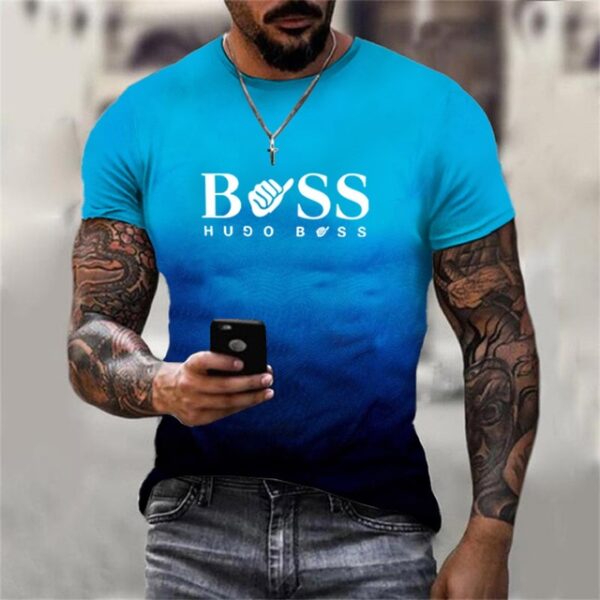 Camiseta solta de manga curta masculina, com decote O, estampada em 3D, respirável, casual, série juvenil, moda, verão - Image 2