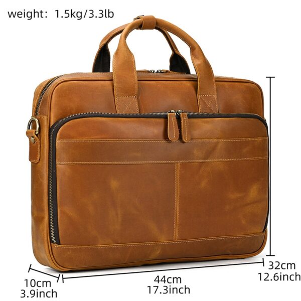 Maleta de couro genuíno para laptop MAHEU, bolsas casuais, para documentos, almofada 15.6 - Image 2