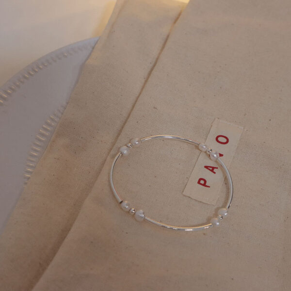 Pulseira feminina-VENTFILLE 925 Sterling Silver Pearls Bambu Knots, Coreano - Image 22