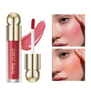 Blush líquido impermeável, maquiagem fixa, duradouro, pêssego natural, adequado para rosto