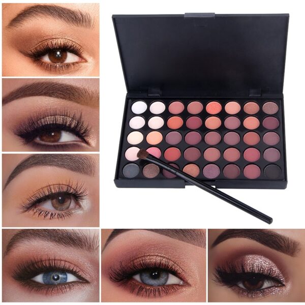 Paleta de sombra fosca impermeável, glitter, palete de maquiagem duradoura, moda shimmer, olhos de beleza feminina, 40 cores - Image 2