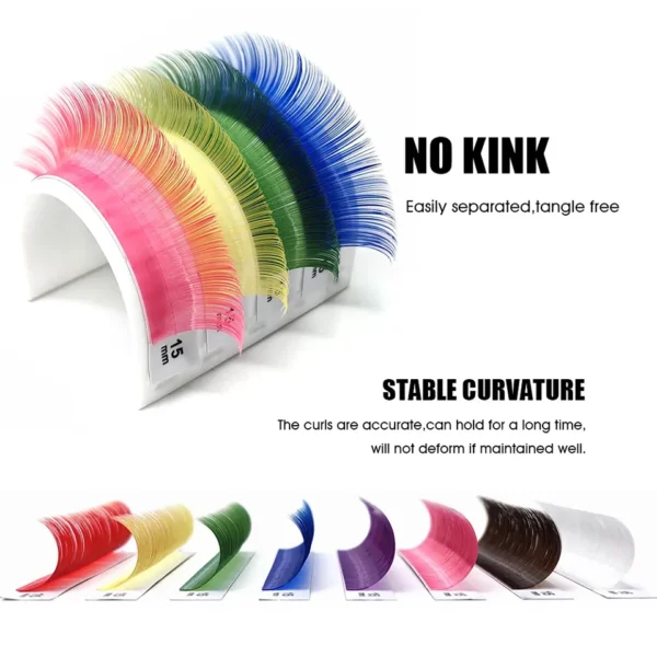 Cílios postiço colorido, extensão, clássico, Masscaku 16 linhas, profissional individuais falsos cílios comprimento misto colorido - Image 7