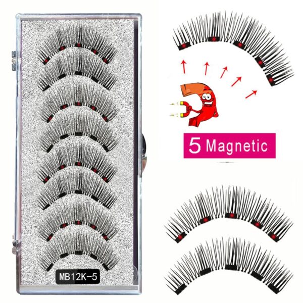 Cílios magnéticos naturais com imã, Mb3k 5,  3d artesanal 8 pçs magnético cílios conjunto pinça vison, olho cílios falso. - Image 35