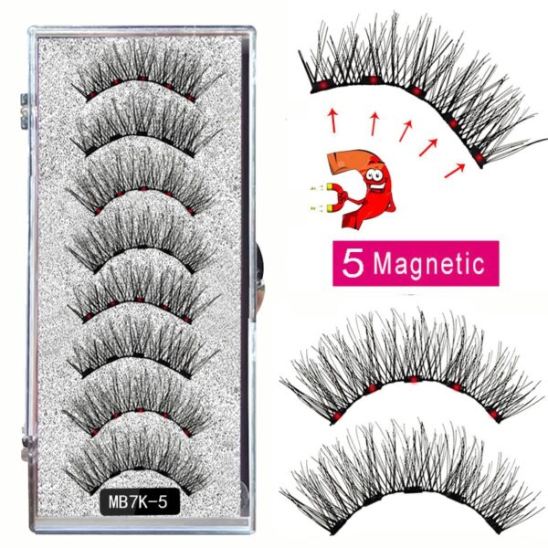 Cílios magnéticos naturais com imã, Mb3k 5,  3d artesanal 8 pçs magnético cílios conjunto pinça vison, olho cílios falso. - Image 39