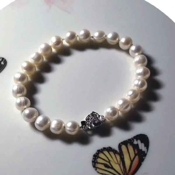 Pulseiras feminina de pérola real, Yknrbph, contas de pérolas de água doce, fecho cardíaco, múltiplas cores - Image 2
