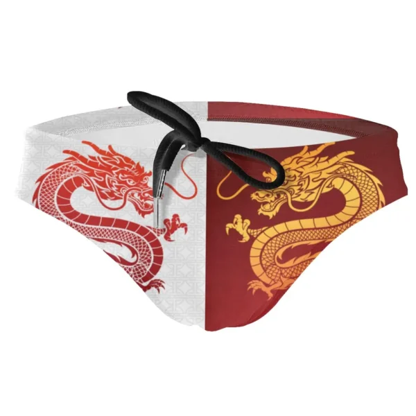 Sungas masculina, estilo chinês de banho, dragão, sexy, de natação briefs surf troncos homme - Image 5
