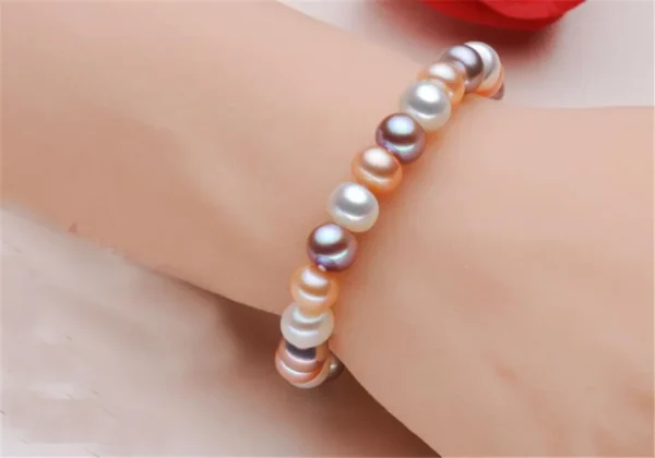 Pulseiras feminina de pérola real, Yknrbph, contas de pérolas de água doce, fecho cardíaco, múltiplas cores - Image 8