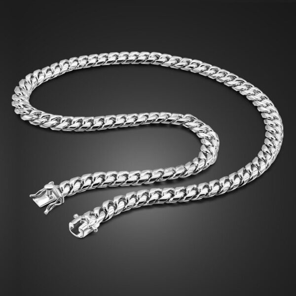Pulseiras masculina de prata esterlina 100%, bracelete com fecho de prata esterlina 925, 10mm, 20cm, joia de personalidade - Image 6