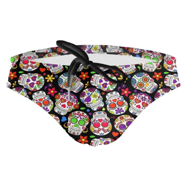 Sungas masculina, do crânio do açúcar, homem sexy, maiôs de natação briefs surf troncos homme nadar - Image 18