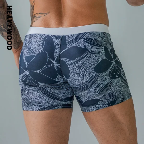 Sungas masculina de banho, boxer, cordão elástico na cintura, shorts maiô, plus size, swimwear secagem rápida, shorts de verão - Image 6