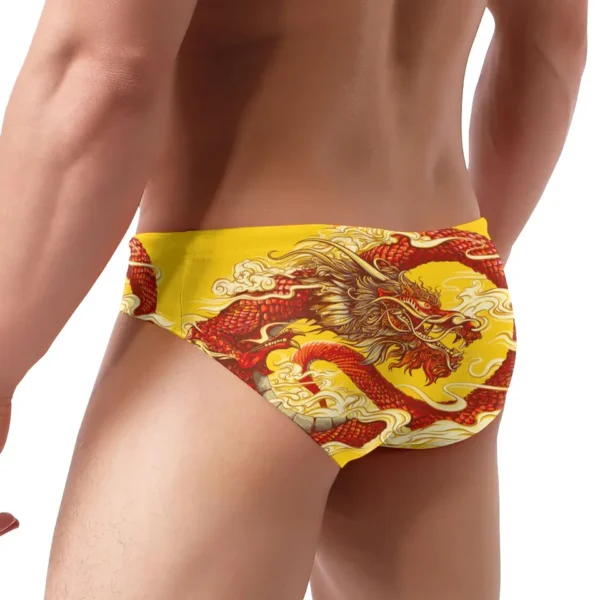 Sungas masculina, estilo chinês de banho, dragão, sexy, de natação briefs surf troncos homme - Image 8