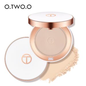 Pó facial compacto O.TWO.O,  Pó óleo-controle 3 cores matte acabamento liso corretivo, pressionado em pó