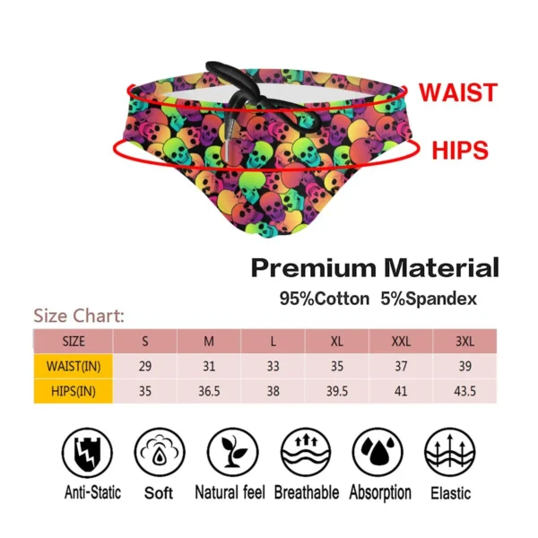 Sungas masculina, do crânio do açúcar, homem sexy, maiôs de natação briefs surf troncos homme nadar - Image 6