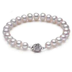 Pulseiras feminina de pérola real, Yknrbph, contas de pérolas de água doce, fecho cardíaco, múltiplas cores