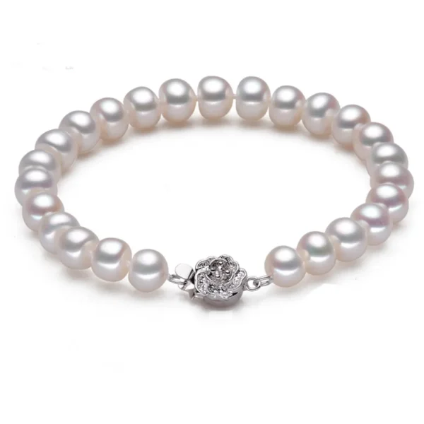 Pulseiras feminina de pérola real, Yknrbph, contas de pérolas de água doce, fecho cardíaco, múltiplas cores