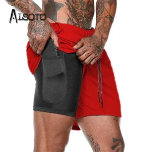 Shorts masculino de secagem rápida, natação, roupa de banho, maiô, calções de banho, praia, ginástica, boxer surf, bolso, verão