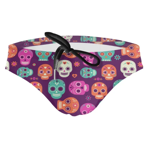 Sungas masculina, do crânio do açúcar, homem sexy, maiôs de natação briefs surf troncos homme nadar - Image 17
