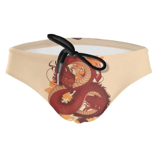 Sungas masculina, estilo chinês de banho, dragão, sexy, de natação briefs surf troncos homme - Image 6