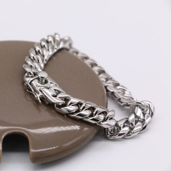 Pulseiras masculina de prata esterlina 100%, bracelete com fecho de prata esterlina 925, 10mm, 20cm, joia de personalidade - Image 4