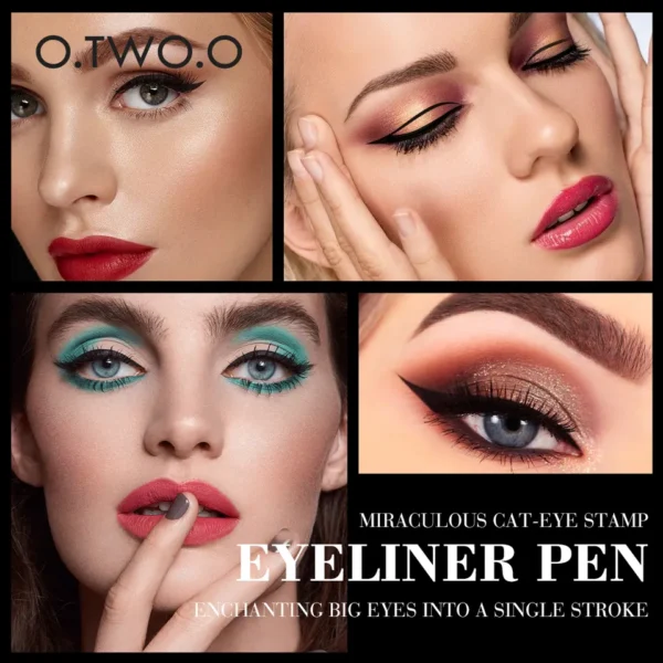Delineador selo preto líquido, O.TWO.O,  caneta à prova d água, rápido seco double-ended eye liner lápis maquiagem - Image 6