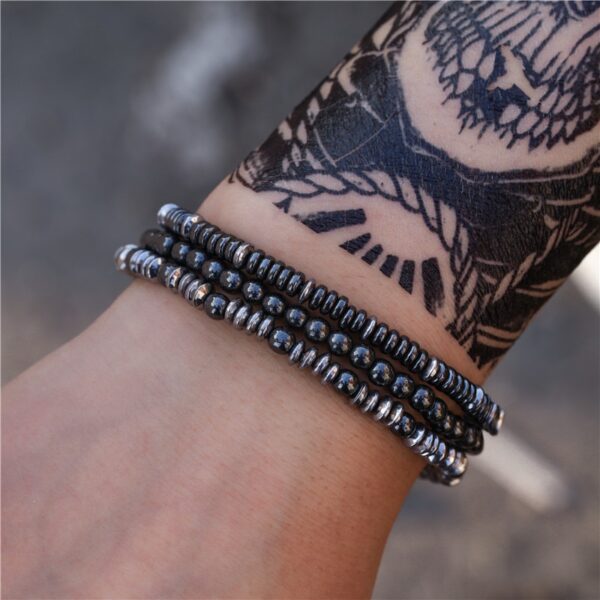 Pulseiras masculina, kit 3 pçs, micro pave cz 8mm disco ball & bar encantos, conjunto, 6mm matte contas de pedra pulseira bileklik - Image 17