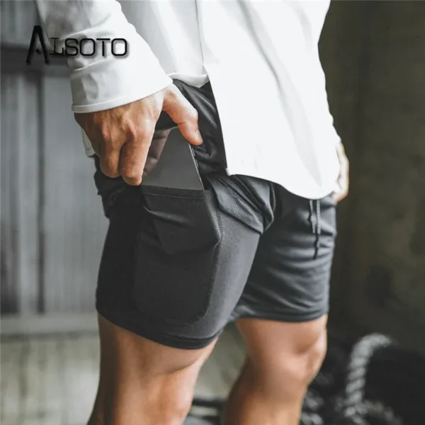 Shorts masculino de secagem rápida, natação, roupa de banho, maiô, calções de banho, praia, ginástica, boxer surf, bolso, verão - Image 5