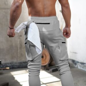 Calças masculina de moletom skinny, calças esportivas, corredor de treinamento, treino de ginástica, novo, 2023